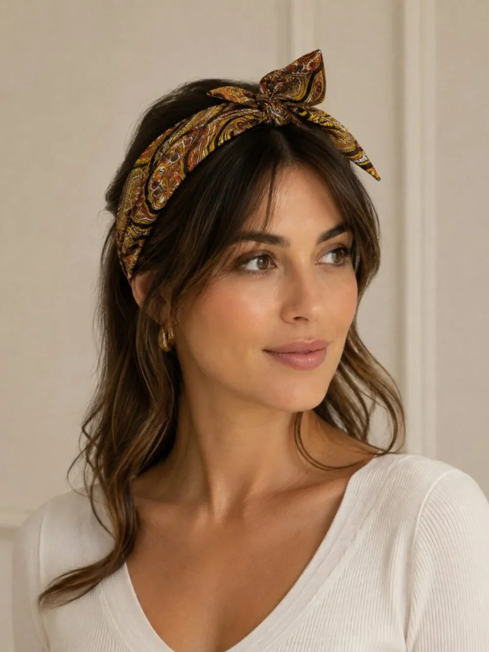 Women's Head & Neck Scarf Head Wrap BoHo Paisley 60